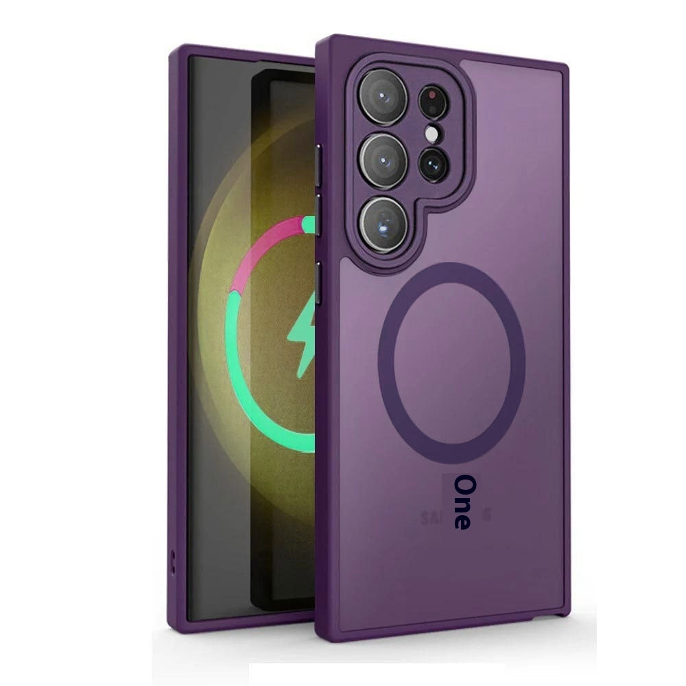 Applicable To S24 Phone Case Magnetic Suction GalaxyS23Ultra Oil Injection Skin Feeling Matte Purple 0 Mobile Cases New Arrival Phone Cases Samsung Samsung Cases {{ product_collections }} {{ product_description }}