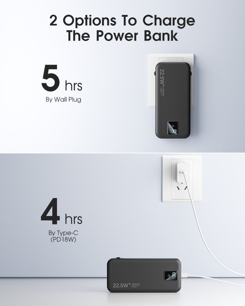 12000 mAh Portable Power Bank – Charge 5 Devices, Built-in Wall Plug and Cable, Universal Compatibility Power banks easy to carry fast charging New arrival portable power bank slim and sleek USB wired {{ product_collections }} {{ product_description }}