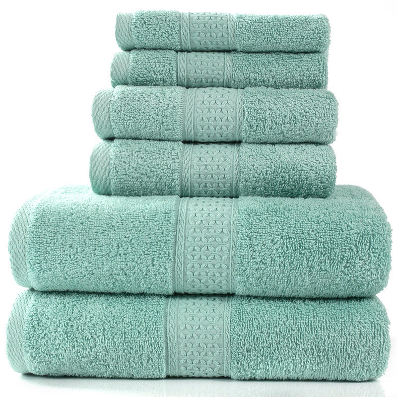 Home Simple Cotton Absorbent Towel Bath Towel 6-Piece Set 16 Style 6PCS Towels bath towel Bedding and towels home towel