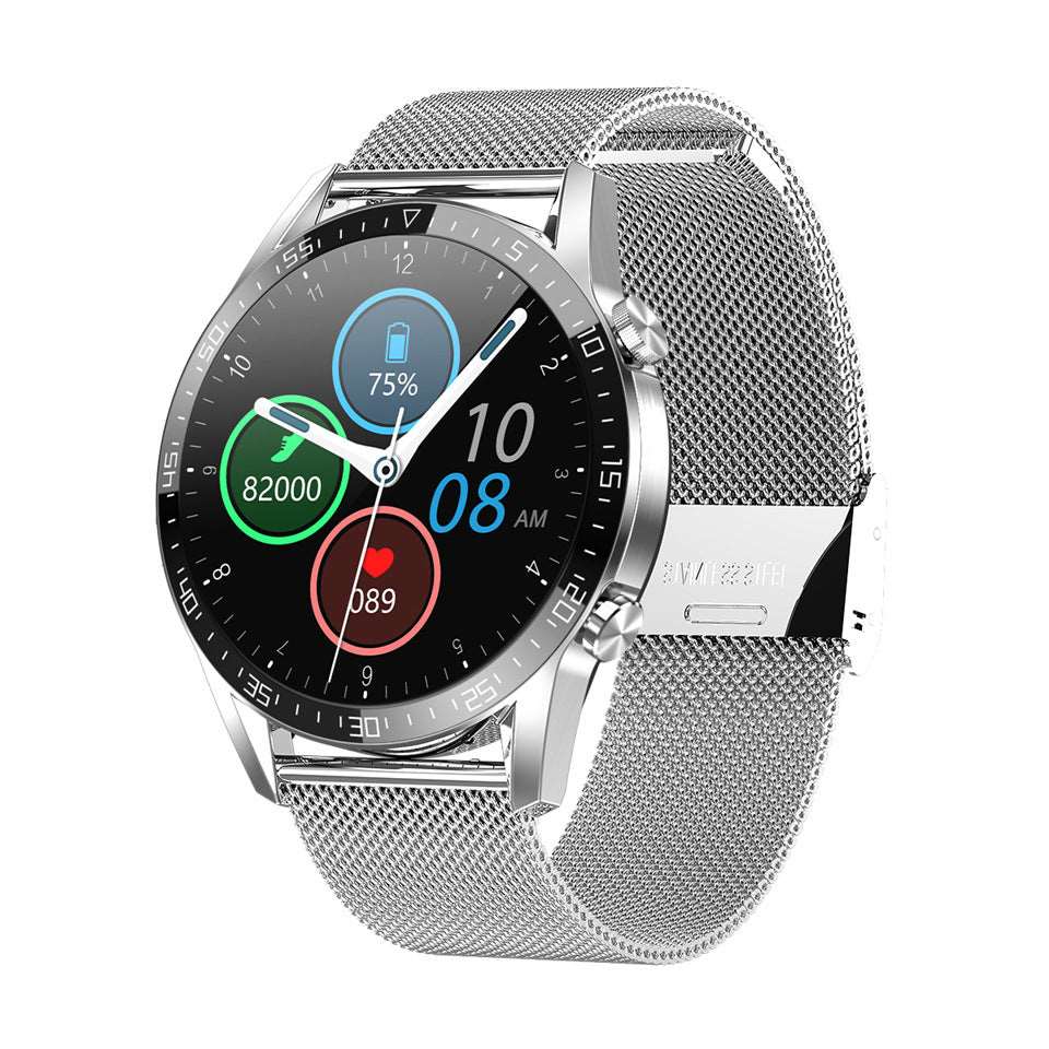 Smart Watch Bluetooth Call Heart Rate Sleep Monitoring Offline Payment Custom Dial Silver steel Smart Watches electronics smart watch