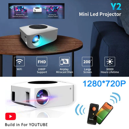 4K WIFI Wireless Projector Mini Projector US plug Projectors alternate of TV and screens compatible projector with audio and mobile devices electronics HD projector Portable Projector Small projector smart projector