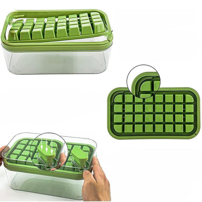 2 Layers One-Button Easy Release 64 pcs Ice Cube Tray Ice Cube Trays easy release fridge fridge box Home Appliances ice cube tray kitchen push button