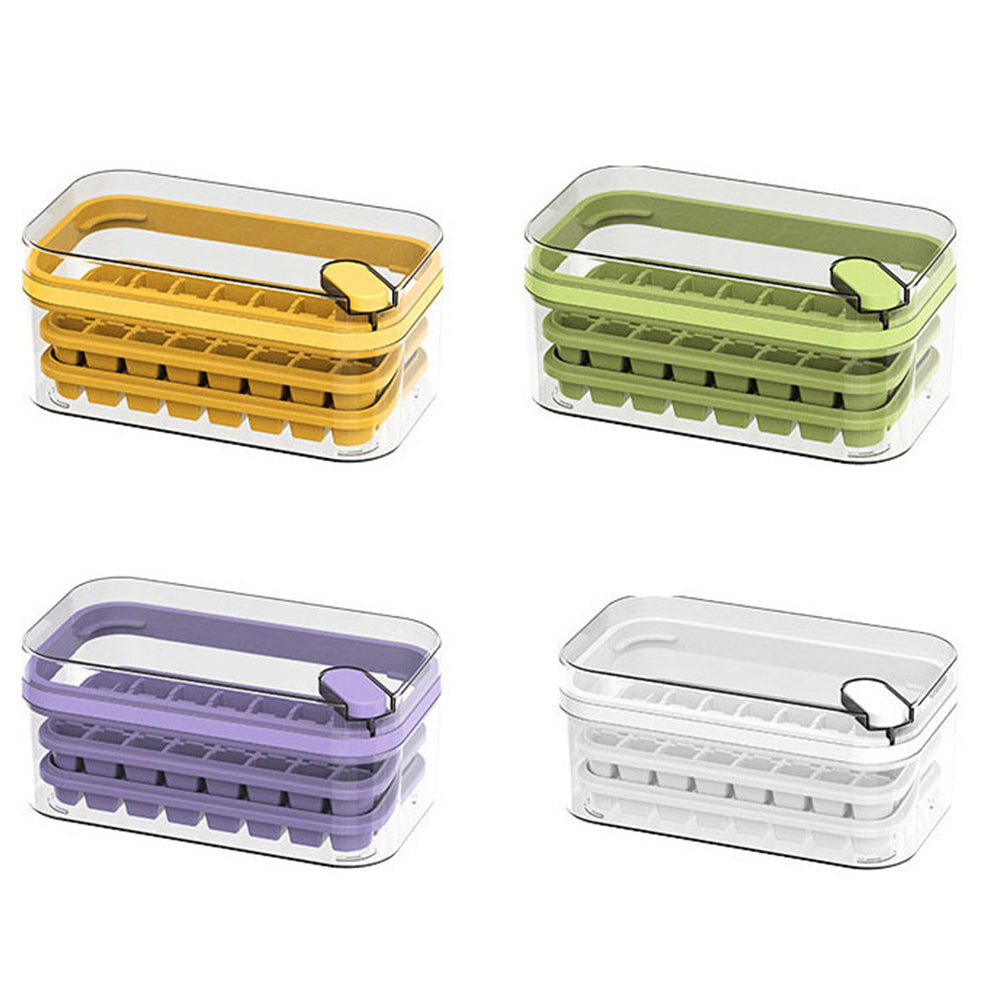 2 Layers One-Button Easy Release 64 pcs Ice Cube Tray Ice Cube Trays easy release fridge fridge box Home Appliances ice cube tray kitchen push button