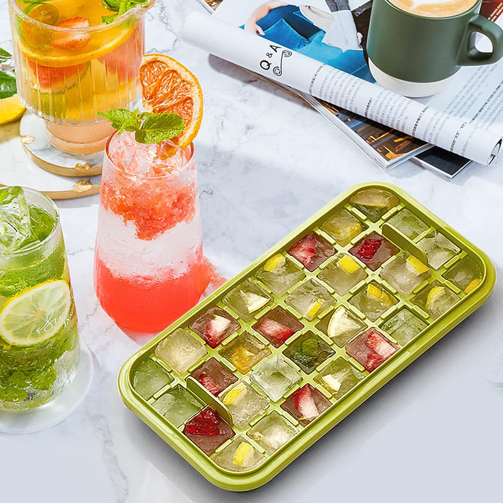 2 Layers One-Button Easy Release 64 pcs Ice Cube Tray Ice Cube Trays easy release fridge fridge box Home Appliances ice cube tray kitchen push button