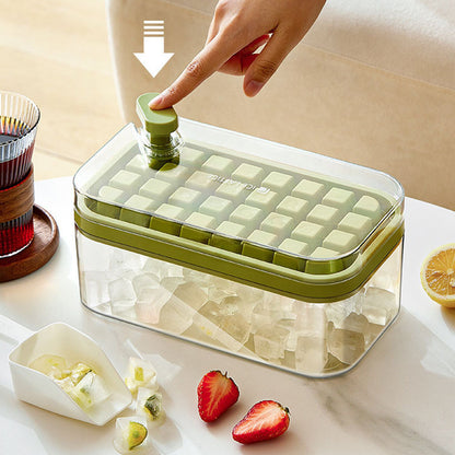 2 Layers One-Button Easy Release 64 pcs Ice Cube Tray Ice Cube Trays easy release fridge fridge box Home Appliances ice cube tray kitchen push button