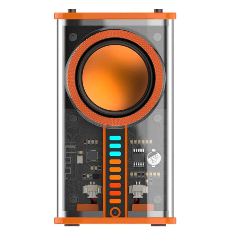 See Through Transparent Wireless Audio Speaker- Type C Charging Orange Speakers audio Audio & Video Components audio device audio devices Audio&Speaker bluetooth speaker computer table Computer&Office Consumer Electronic electronics Electronics & Gadgets electronics accessories Portable speaker speakers wireless speaker