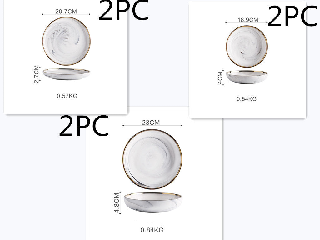 Marble Tableware Bowls Plates Rice 1Set Dinner Sets dinner plates dinner set home plates