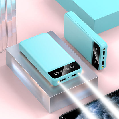 Light & Fashionable Power Bank 20000 MA Polymer Blue 20000 MA Power Banks electronics emergency light fast charging multi ports portable power bank