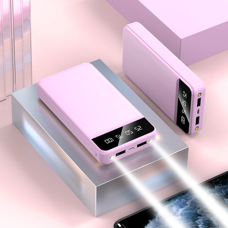 Light & Fashionable Power Bank 20000 MA Polymer Pink 20000 MA Power Banks electronics emergency light fast charging multi ports portable power bank