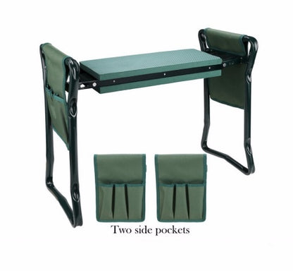 Foldable Outdoor Lawn Bench Chair With Tool Pouch Garden Rest Chairs & Tables garden garden table home lawn lawn table