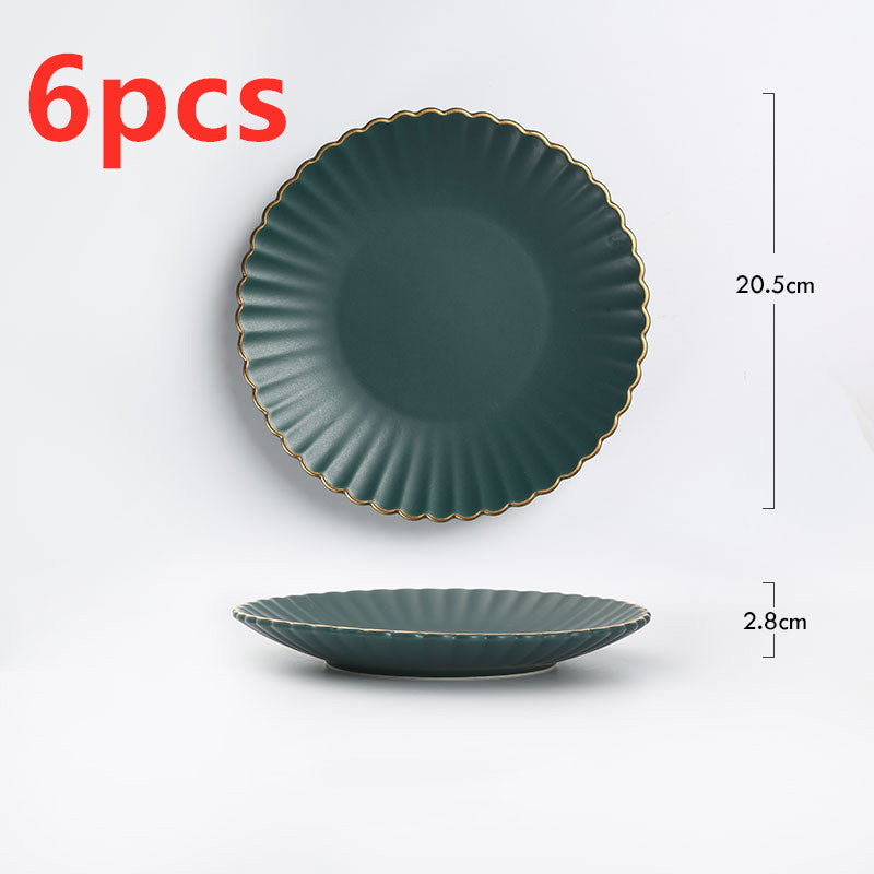 Phnom Penh Creative Ceramic Dinner Plate Set A 6pcs crokery bowl bowls dinner bowl dinner plates dinner set dinning dinning table home plate plates