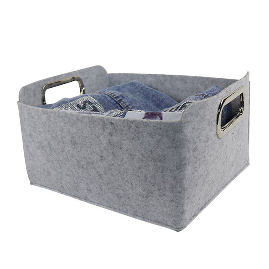 Nordic Felt Storage Basket Sundries Storage Basket Toy Basket Portable Laundry Storage Box Light Grey Storages & Racks basket bucket clothes home laundry organizer storage