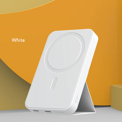 Magnetic Clip-On Wireless Power Bank | 5000mAh Ultra-Thin Charger | PD20W Fast Charging White 5000mAh Wireless Power Banks apple battery charger battery fast charger iphone magnetic magsafe pads portable power bank smart stand ultra thin with stand {{ product_collections }} {{ product_description }}