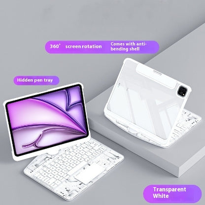 360 Swivel Keyboard Clear Case For IPad Smart Trackpad Bluetooth-compatible Keyboard Case Cover With Pen Slot Transparent White 0 360 Apple case iPad iPad case keyboard rotating {{ product_collections }} {{ product_description }}