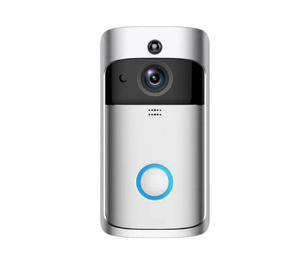 Wireless Video Camera Ringer Doorbell Ring Silver white Doorbells Doorbell doorbell with camera doorbell with mobile connected camera doorbell with wifi connected camera home home security Intercom security Security Camera