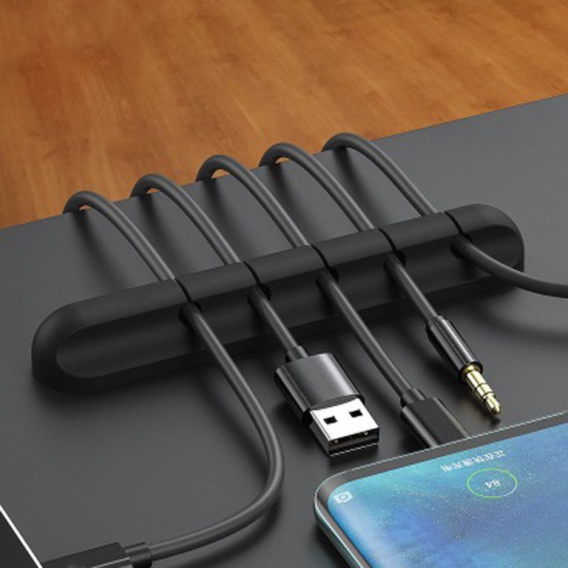 Cable organizer desktop 3 ports/5 ports/7 ports silicone creative gift storage fixed cable charging data cable cable management clip Organisers & Nets cable organiser Cable Organizer computer table computer table accessories