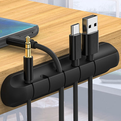 Cable organizer desktop 3 ports/5 ports/7 ports silicone creative gift storage fixed cable charging data cable cable management clip Organisers & Nets cable organiser Cable Organizer computer table computer table accessories