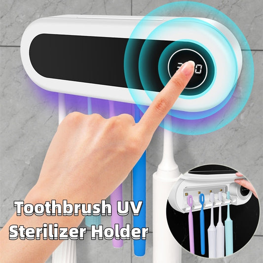 Wall Mounted Toothbrush Holder Smart Toothbrush UV Sterilizer Holder Toothpaste Dispenser Squeezer For Bathroom Accessories Toothbrush Holder Bathroom bathroom accessories bathroom items home sterilizer toothbrush