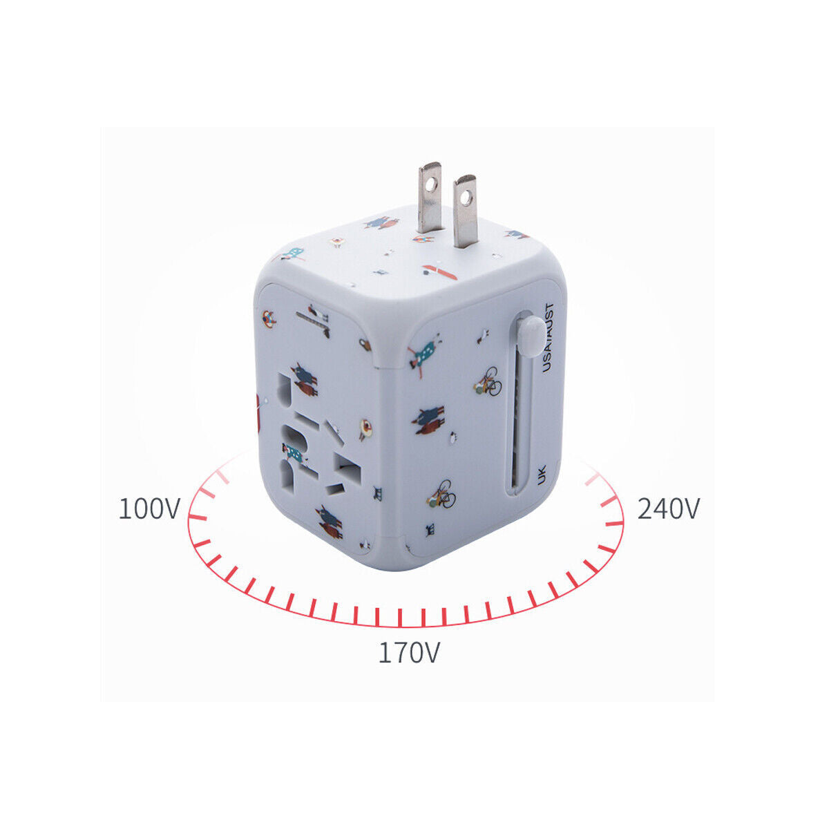 WorldWide Universal Outlet Travel Adapter UK EU US AU Multi Plug Charger W 2USB Adapters & Converters adapter converter electronics electronics accessories multiports USB