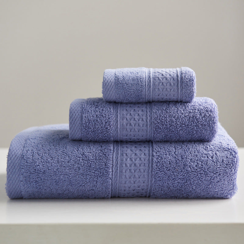 Minimalist Style Square Towel Towel Bath Towel Set Towel Pure Cotton Light Purple 3piece set Towels bath towel Bedding and towels best drying bath towel cotton towels Home towels