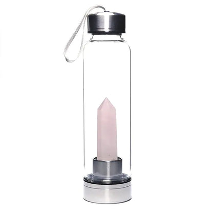 500ml Natural Crystal Water Bottle Pink 401-500ml Water Bottles crystal water bottle dinning dinning table home New Arrival water bottle