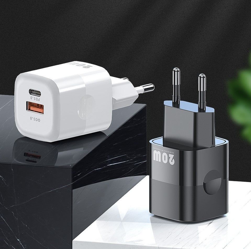 Compact 20W GaN Fast Charger - Type-C & Micro USB - PD Protocol - Available in Black & White GaN Chargers C type fast charger Gallium Nitride Char GaN GaN charger GaN chargers multi port New arrival pd fast charging USB wall charger {{ product_collections }} {{ product_description }}