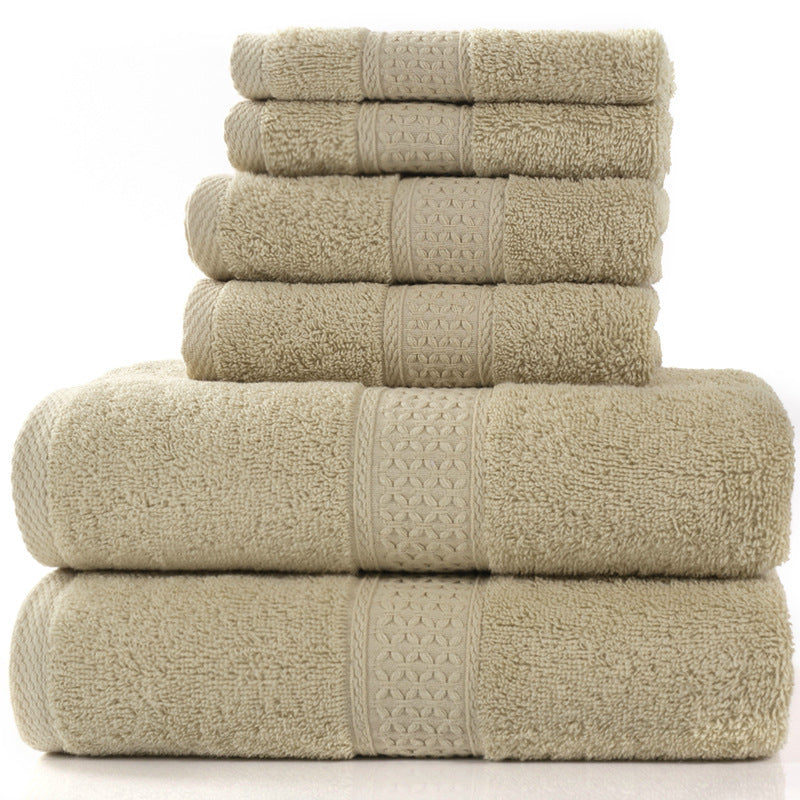 Home Simple Cotton Absorbent Towel Bath Towel 6-Piece Set 3 Style 6PCS Towels bath towel Bedding and towels home towel