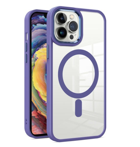 Magnetic Transparent iPhone Case | Silicone Protective Cover | Fashion & Simplicity Dark Purple iPhone cases fall protection iPhone iPhone case lens protection lens protector lens protectors magsafe new arrival plastic PTU vibrant {{ product_collections }} {{ product_description }}