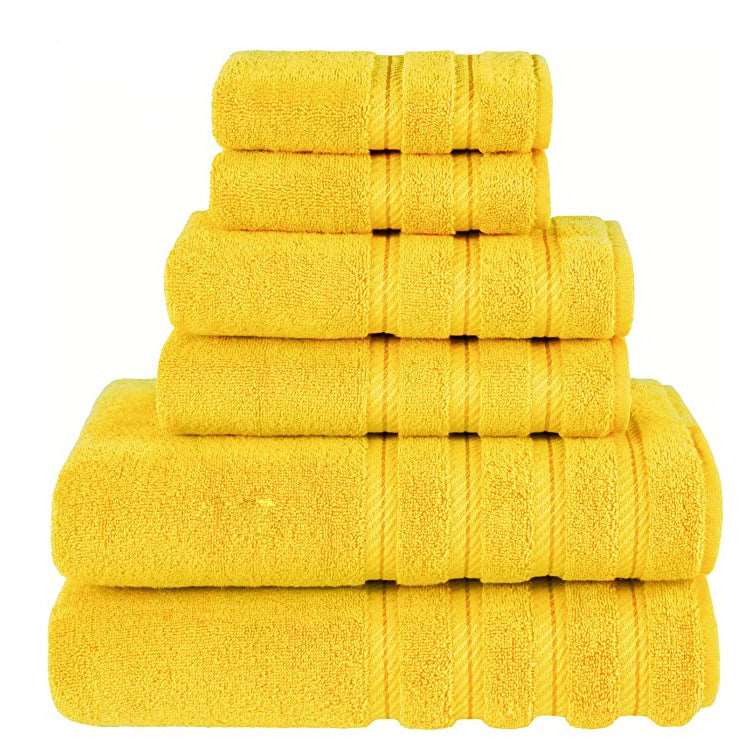 Absorbent Long Staple Cotton Towel Bath Towel Set Yellow 3times Towels bath towel Bedding and towels best drying bath towel cotton towels Home towels