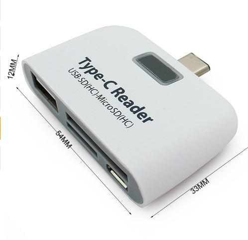 TYPE - C OTG Card Reader White Adapters & Converters adapter C type card reader converter electronics electronics accessories OTG