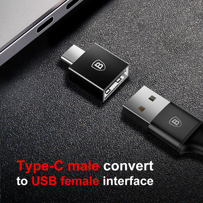 Compact Type C Male To USB Female Adapter 2.4A Black Adapters & Converters adapter C type converter electronics female USB