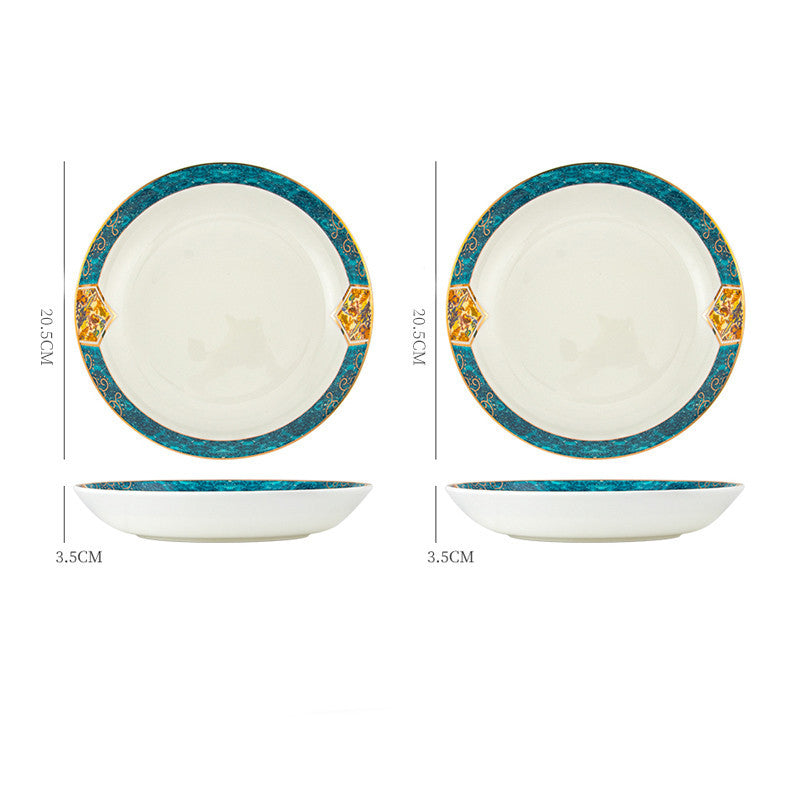 Dinner Plates Ceramic Steak Plate Web Porcelain 8in Rice dish 2PCS Dinner Sets bowls ceramic plates dinner set dinning table home plates