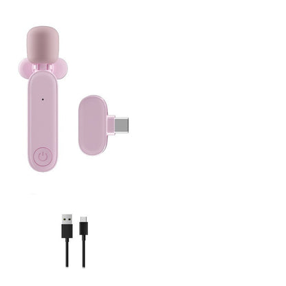 One To Two Wireless Lavalier Microphone Pink Typec Microphones audio audio devices blogging bluetooth cable micro phone computer accessories electronics gaming gaming microphone microphones online meeting