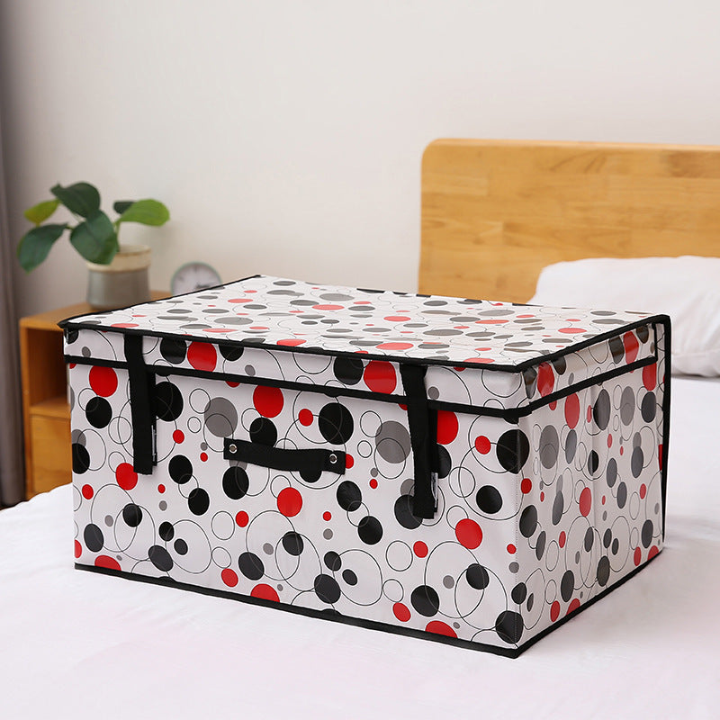 Fabric Foldable Storage Storage Box Toy Clothes Storage Bag Black red circle 30L Storages & Racks clothes home oragnizer storage wardrobe