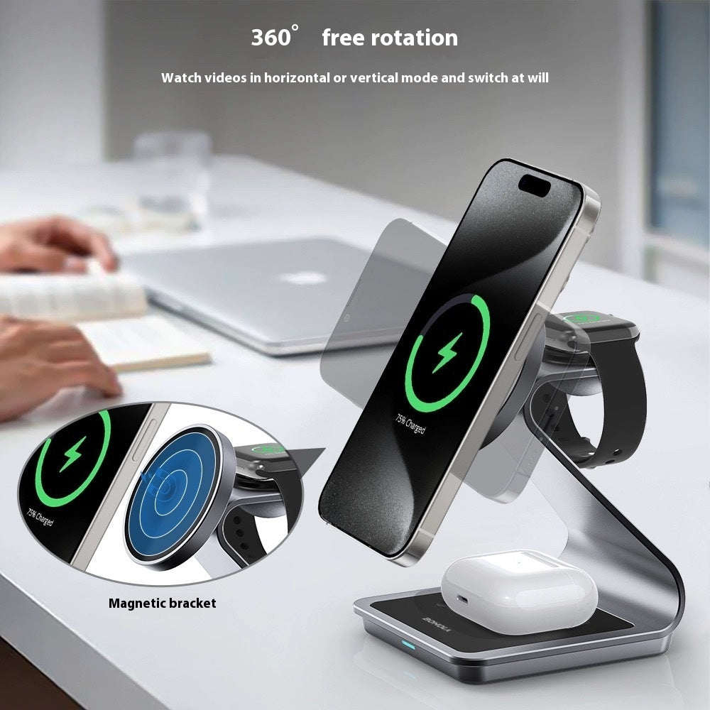 Magsafe Metal 3 in 1 Magnetic Wireless Charger – Fast Charging Dock for Phone, Earphones, and Apple Watch Wireless Chargers 3 in 1 3 in 1charger airpods apple watch iphone magnetic wireless {{ product_collections }} {{ product_description }}