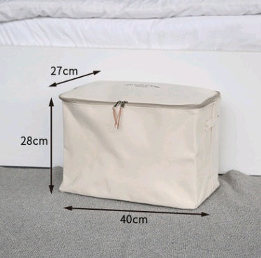 Thick canvas storage box clothes finishing storage bag with cover zipper quilt storage bag Medium Storages & Racks blanket foldable home organizer quilt storage