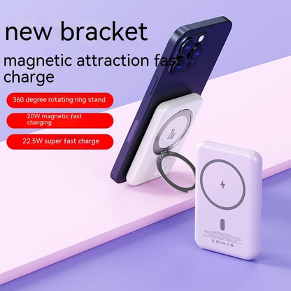 Magnetic Suction With Bracket Wireless Charger Portable 5000mAh Mobile Power Supply Power Banks anti slip electronics magnetic mobile holder N55 portable power bank