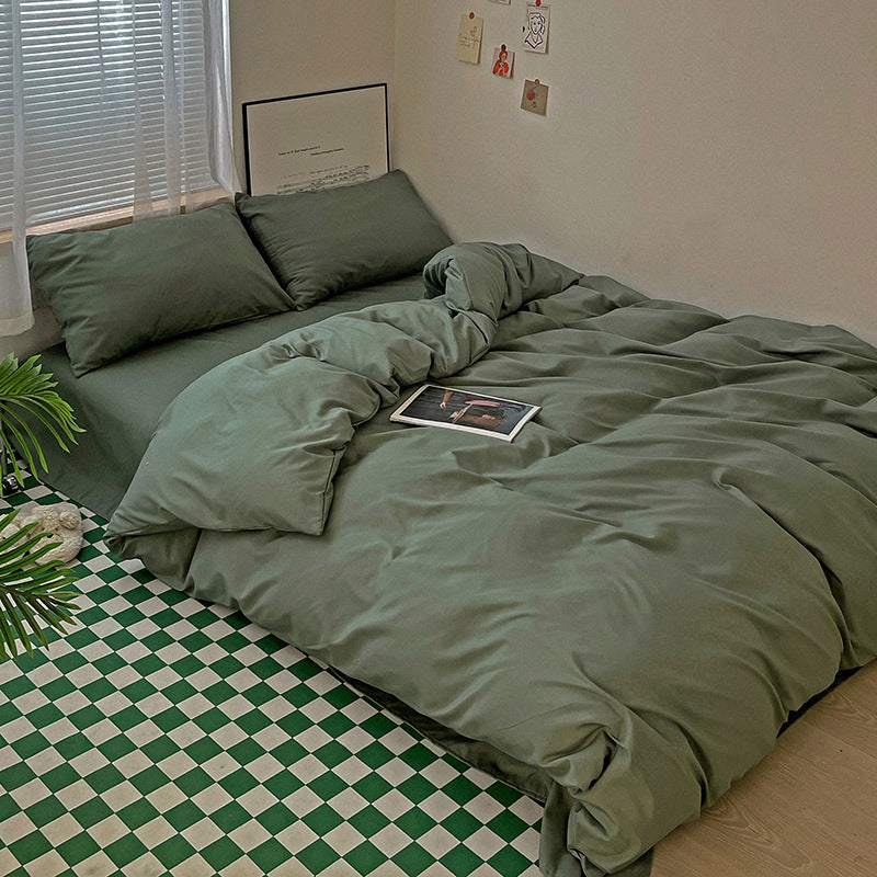 Small Floral Series Bed Sheet Quilt Cover Bedding Tea green Bed Sheets bed sheet bedding cotton four piece home pastoral