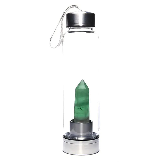 500ml Natural Crystal Water Bottle Green 401-500ml Water Bottles crystal water bottle dinning dinning table home New Arrival water bottle