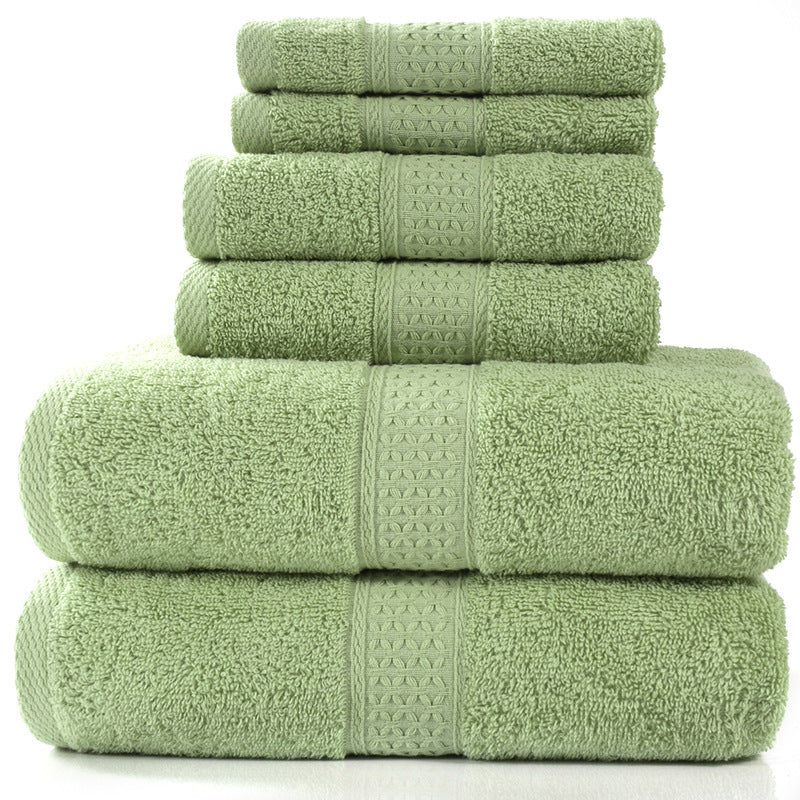 Home Simple Cotton Absorbent Towel Bath Towel 6-Piece Set 7 Style 6PCS Towels bath towel Bedding and towels home towel