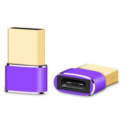 Aluminum Alloy USB To Type C OTG Adapter OTG Adapter Purple Adapters & Converters adapter c type converter electronics electronics accessories USB