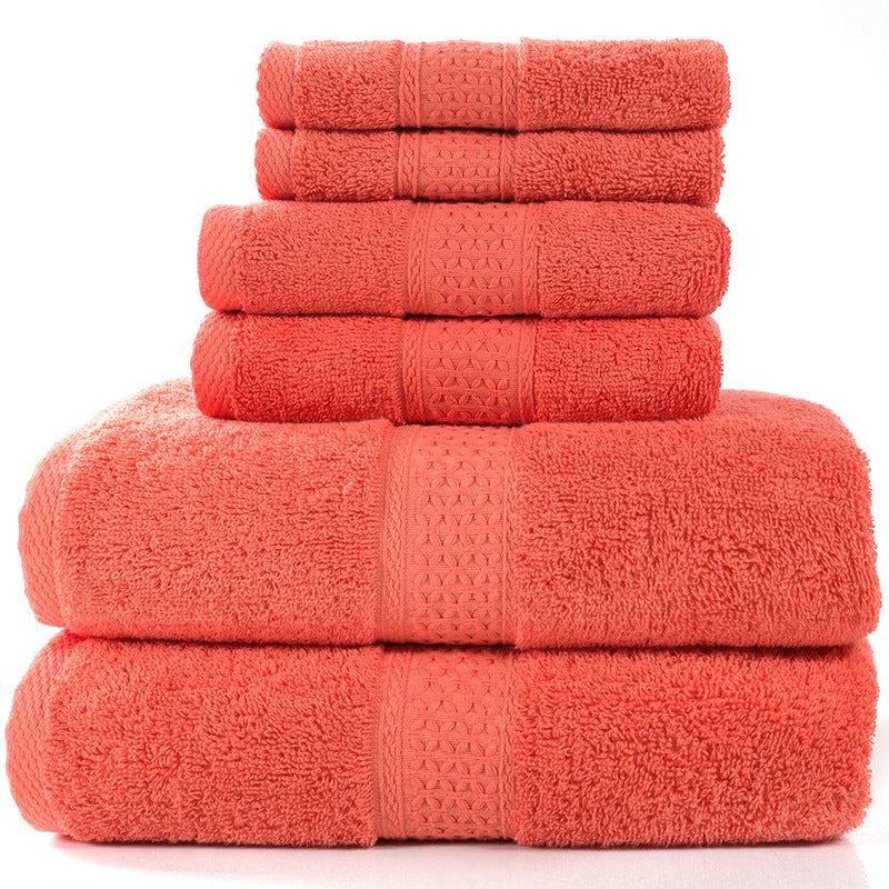 Home Simple Cotton Absorbent Towel Bath Towel 6-Piece Set 11 Style 6PCS Towels bath towel Bedding and towels home towel