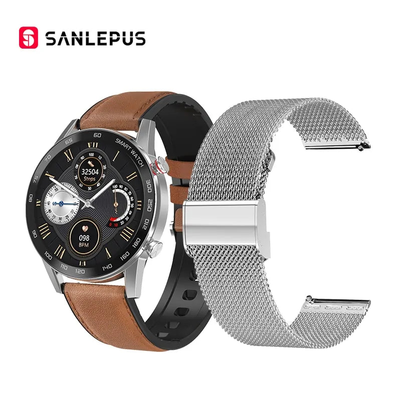 Business Smart Watch With Steel Strap 9 Smart Watches Business Smart Watch electronics elegant leather strap smart watch