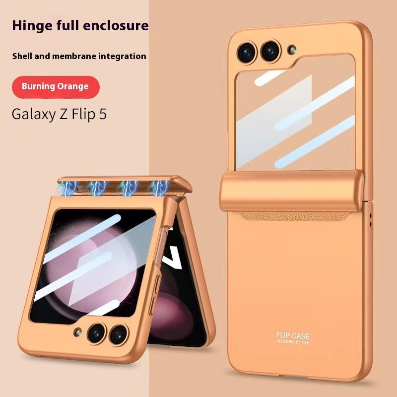 Magnetic Hard Shell Samsung Phone Case Burning Orange Samsung GalaxyZ Flip5 Mobile Phone Cover & Protectors Camera cover electronics flip mobile phone case mobile phone cover protection samsung