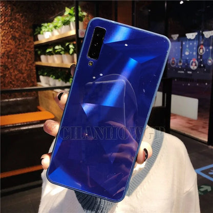 Diamond Mirror Case For Samsung J Series Blue J8 Mobile Phone Cover & Protectors cases diamond iphone case mobile phone cover mobile phone covers protection safety Samsung