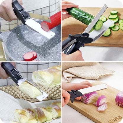 Stainless Steel Scissors Multifunctional Scissors Cutting Machine 2 In 1 Cutting Board Utility Knife Choppers & Slicers kitchen vegetable chopper vegetable scissor vegetable slicer