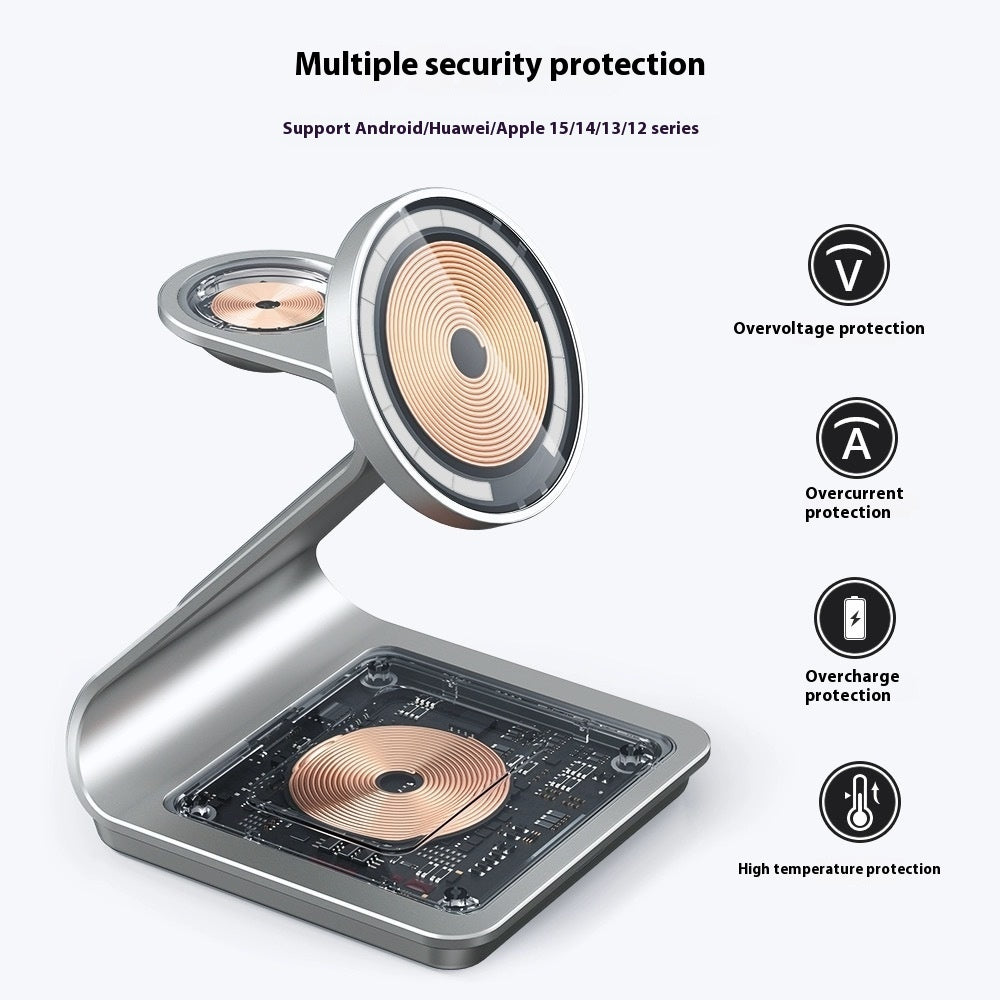 Magsafe Metal 3 in 1 Magnetic Wireless Charger – Fast Charging Dock for Phone, Earphones, and Apple Watch Wireless Chargers 3 in 1 3 in 1charger airpods apple watch iphone magnetic wireless {{ product_collections }} {{ product_description }}