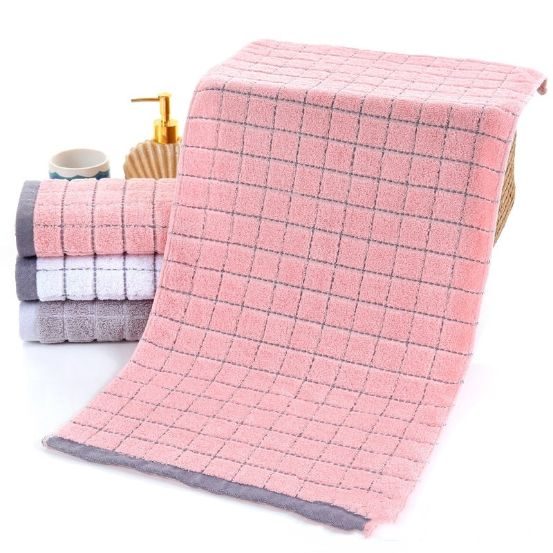 Jacquard checked towel Pink Towels bath towel beach towel home towel