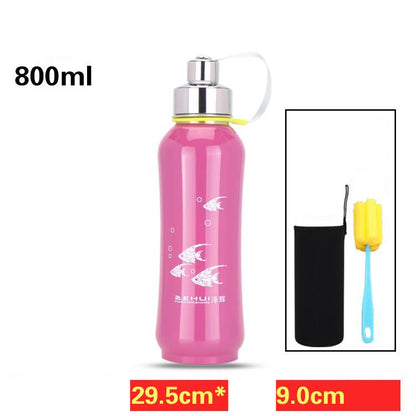 Stainless Steel Water Bottle Vacuum Travel Thermal Cup 18oz Red 800ml Tumblers, Bottles & Glass dinning dinning table home portable bottle stainless steel water bottle