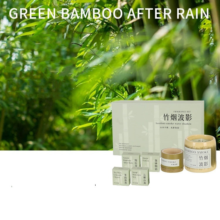 Bamboo Smoke Shadow Aromatherapy Candle Gift Box Green Bamboo Suit After Rain Candles candles decor fragrance candles home